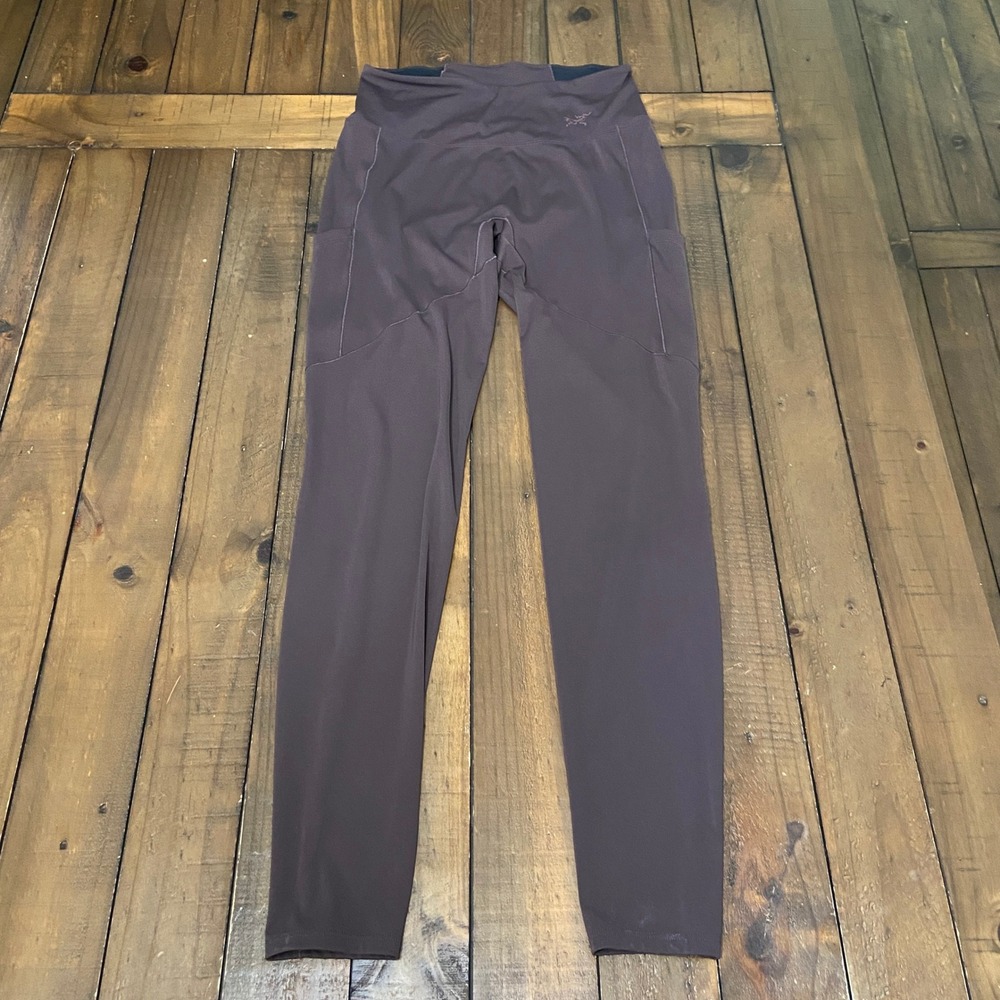 Arcteryx Womens Oriel Leggings Fig Purple Side Pockets Size Small